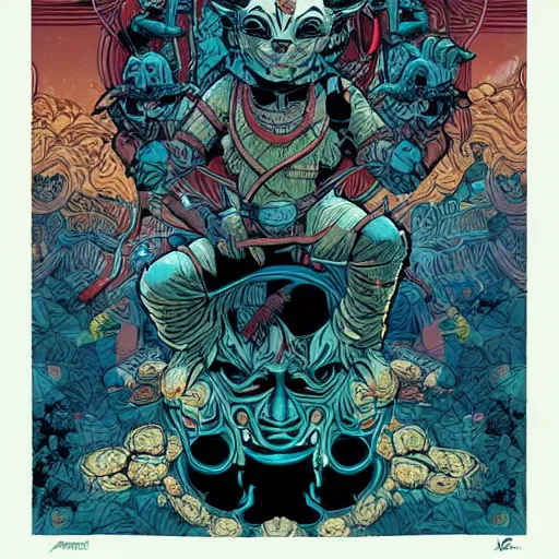 Prompt: Asura by James Jean and dan mumford and strongstufftom