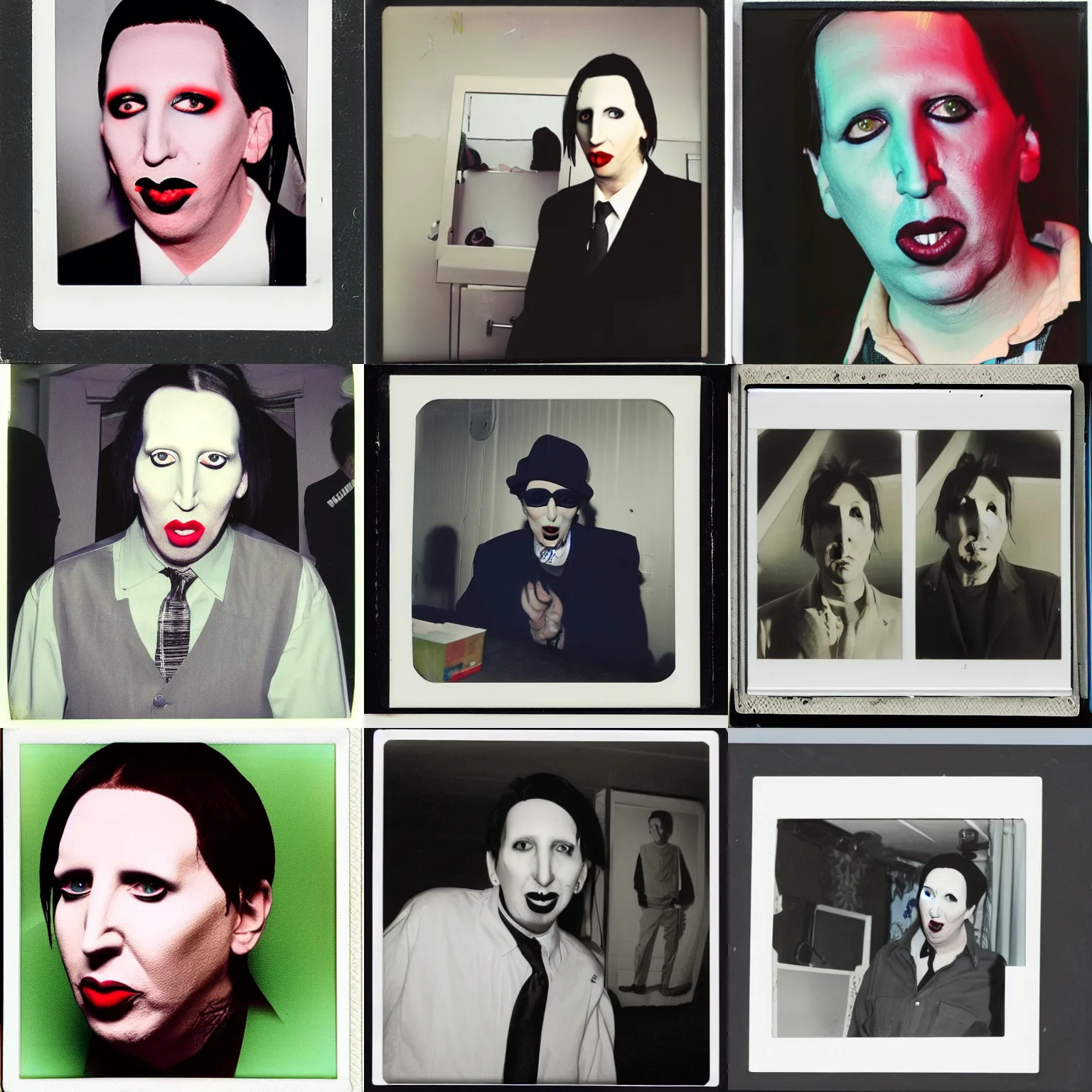 Prompt: Marilyn Manson as an Australian council worker, polaroid photograph, 4k