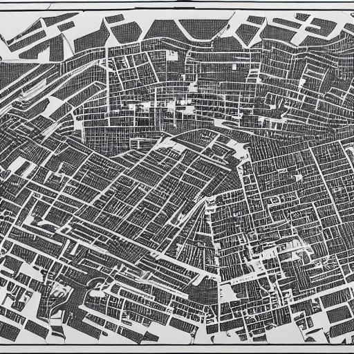 Prompt: a map of a technologically advanced city in a tropical island surrounded by water with a few ships stationed around it. architectural illustration, vienna secession, david alonso siqueiros