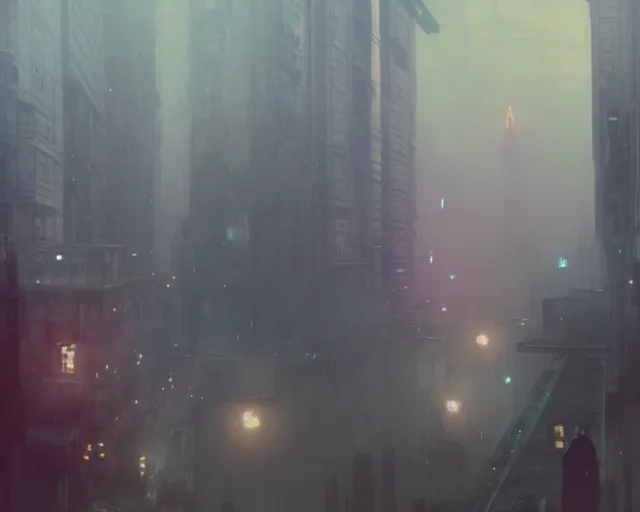 Image similar to 2 0 1 8 blade runner movie still man look at the cityscape from roof perfect face fine realistic face pretty face neon puffy jacket blue futuristic sci - fi elegant by denis villeneuve tom anders zorn hans dragan bibin thoma greg rutkowski ismail inceoglu illustrated sand storm alphonse mucha
