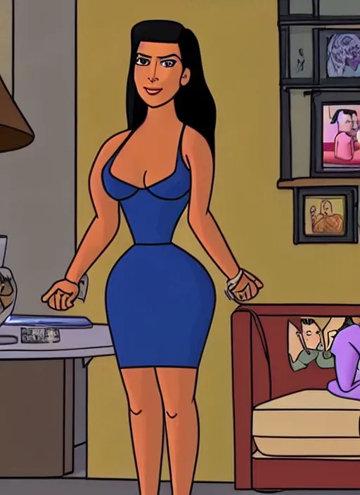 Image similar to TV show still of kim kardashian in King Of The Hill.