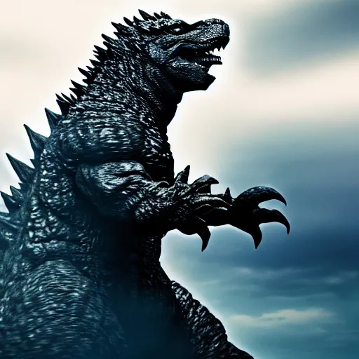 Image similar to joe biden as godzilla, 4 k, hyper realistic, dslr, high resolution, landscape, beautiful