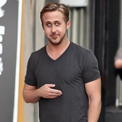 Image similar to ryan gosling morphing into a cat