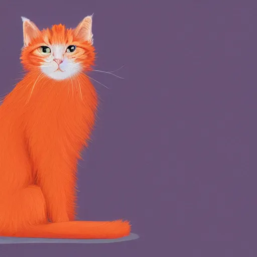 Prompt: A fuzzy orange cat sitting on planet earth, digital art