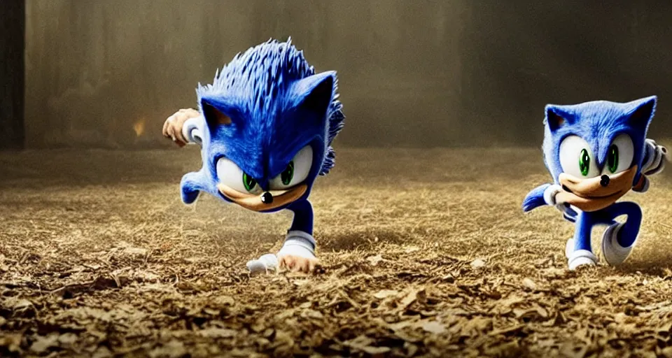 Sonic the Hedgehog in Hereditary (2018) live action, Stable Diffusion