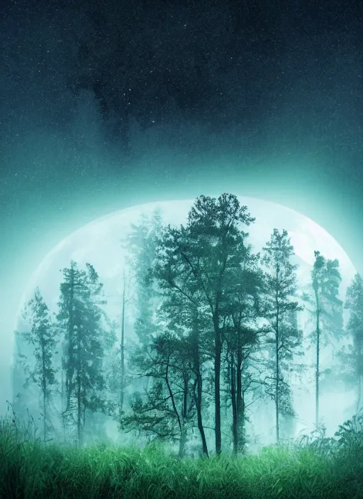 Prompt: 4 k, high details, thriller book cover of a forest with moon, realistic concept, unsplash photography, shutterstock, getty images, highly detailed photography, flickr