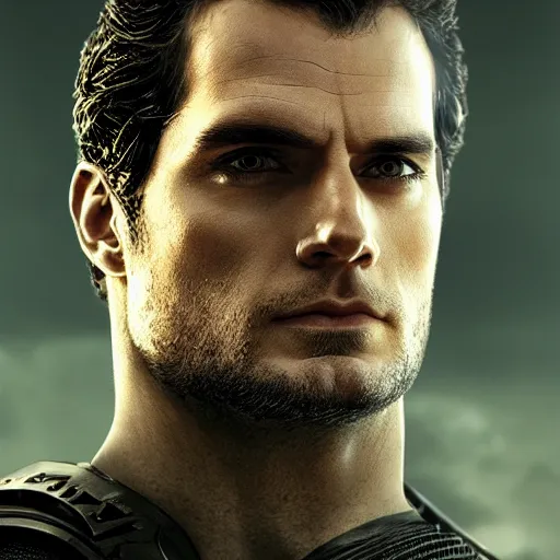 Image similar to henry cavill portrait, dystopia core, apocalyptic, armor, warrior, dramatic, sharp focus, fiction, neon, fantasy, hyper detailed, digital art, trending in artstation, cinematic lighting, studio quality, smooth render, unreal engine 5 rendered, octane rendered, art style and nixeu and wlop and krenz cushart