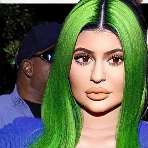 Image similar to kylie jenner held menacingly by an xenomorph, highly detailed, photorealistic, hyper realistic, slime, saliva, smooth