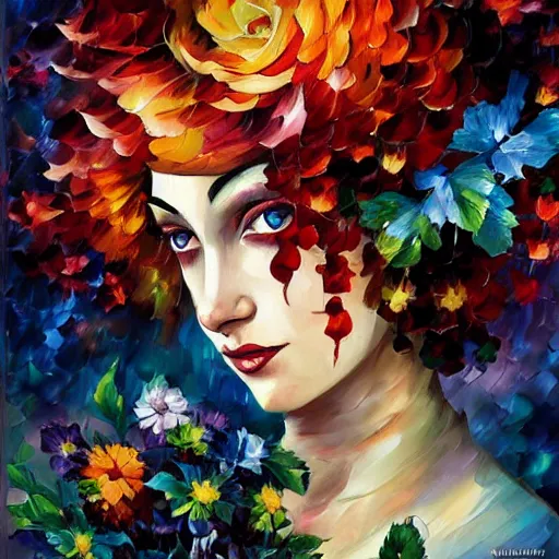 Image similar to flower clown by arthur adams, charlie bowater, leonid afremov, chiho ashima, karol bak, david bates, tom chambers