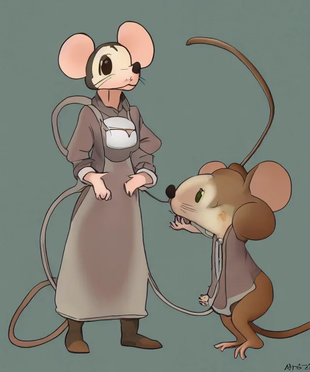 Image similar to the selfless female anthropomorphic mouse midwife. her wardrobe is complicated in the style of slice of life anime in the style of anti - art trending on artstation deviantart pinterest photorealistic hd 8 k highlights and shadow detailed high resolution