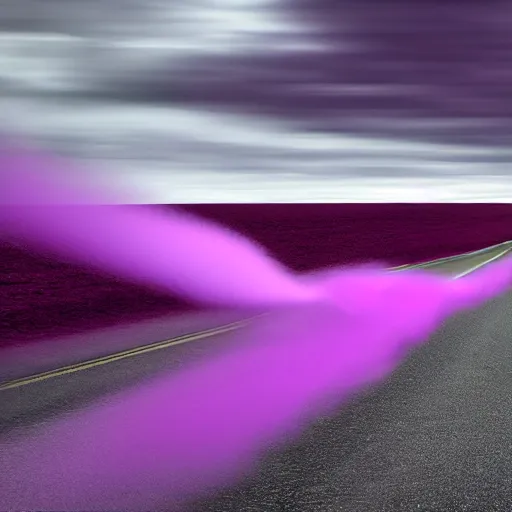 Prompt: purple tornado following white minivan, photo, 4k, realism