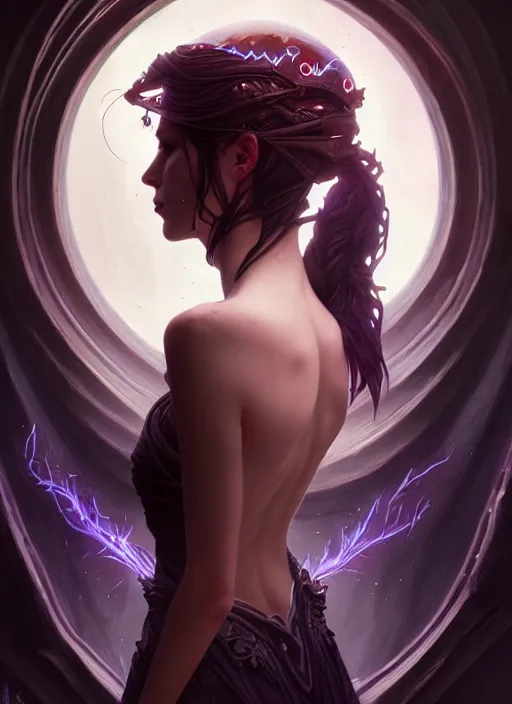 Image similar to a beautiful cinematic female Necromancer Sorceress, galatic shamen with Quantum energy fantasy, fantasy magic, undercut hairstyle, dark light night, intricate, elegant, sharp focus, illustration, highly detailed, digital painting, concept art, matte, art by WLOP and Artgerm and Greg Rutkowski and Alphonse Mucha, masterpiece