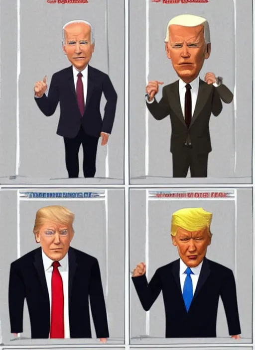 Image similar to : obama trump and biden as Twin Peaks character design