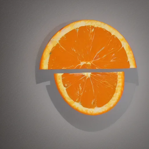 Image similar to white background, single juicy orange in the center, 3d render, cartoon, artwork