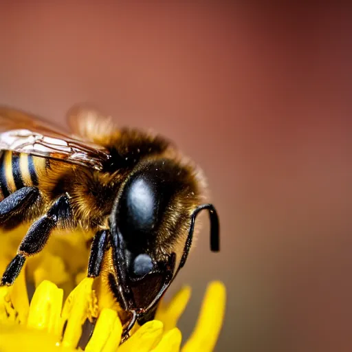 Image similar to macro photo of bee wearing jacket, from nature journal, 1 / 1 0 0 0 sec shutter, action photo, sigma 1 0 5 mm f 2. 8