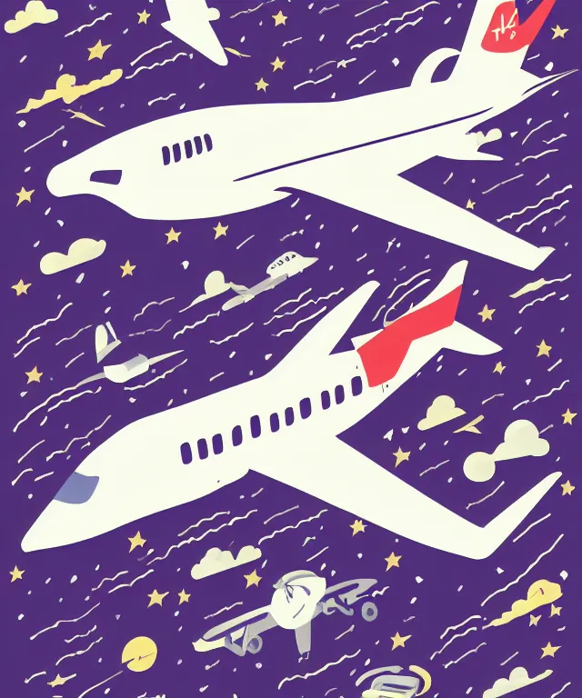 Image similar to airplane whole illustration vector digital art trending on artstation