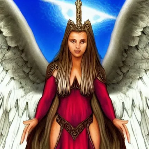 Image similar to Elaena the heavenly angel and guardian of the human realm