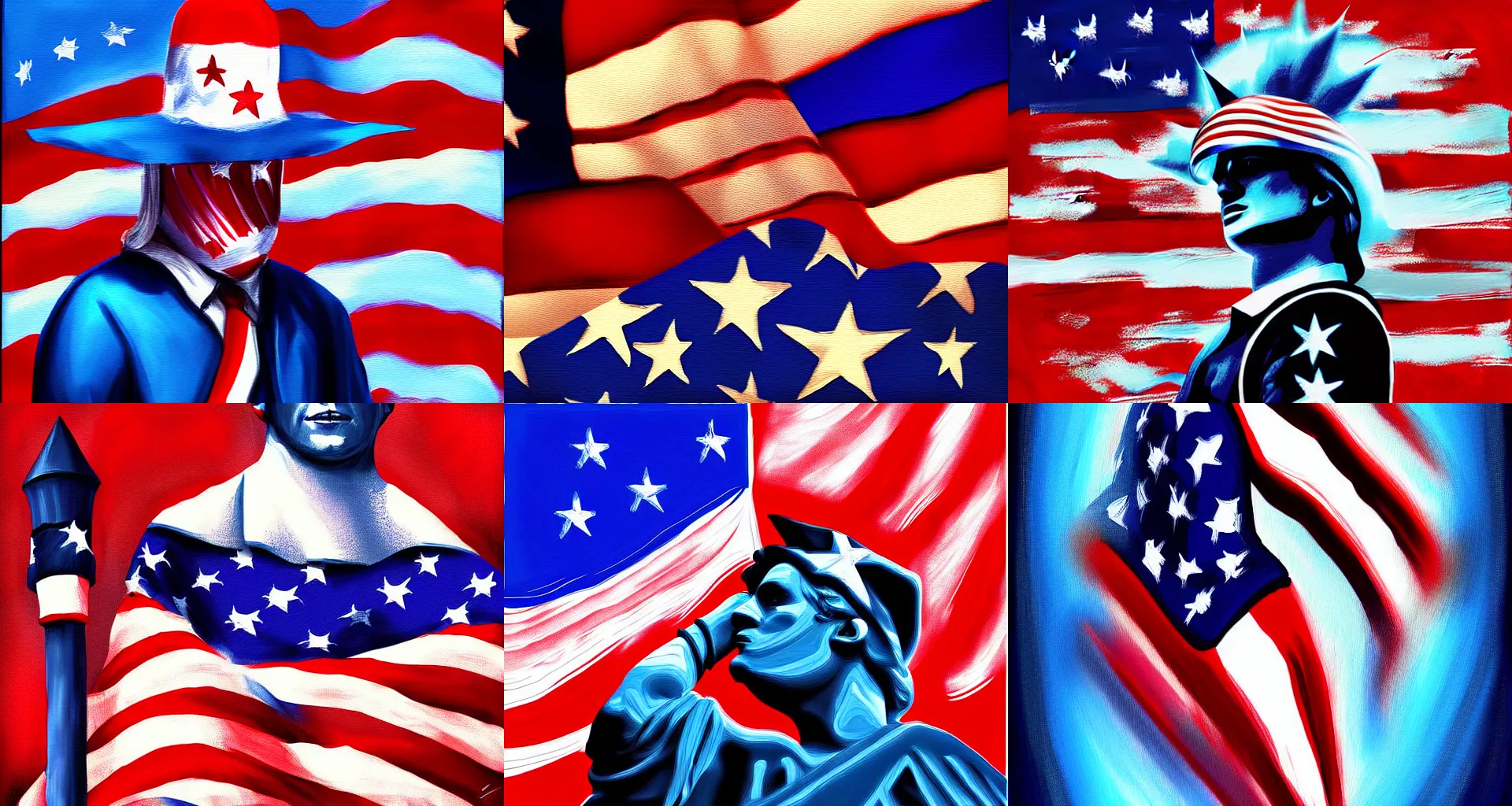 Prompt: american patriotic fantasy painting, digital painting