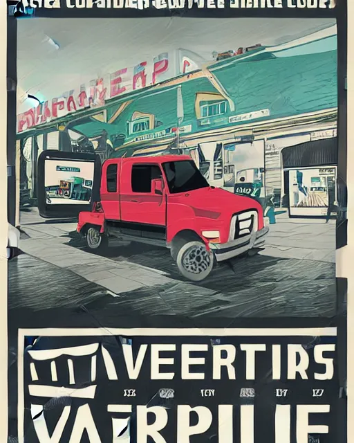 Prompt: advertisement poster for a cooperative vehicle company, modern graphic design, very detailed