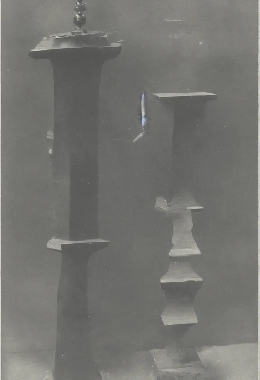 Image similar to a random everyday object on a pedestal, 1920 vintage photography, courtesy of Centre Pompidou