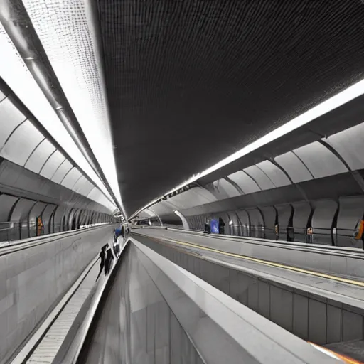 Prompt: union square 14th st subway station designed by Zaha Hadid