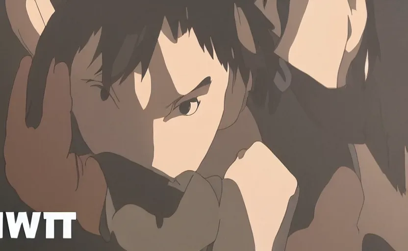 Prompt: kanye west film by studio ghibli, close up, kanye, anime film by makoto shinkai, kanye west