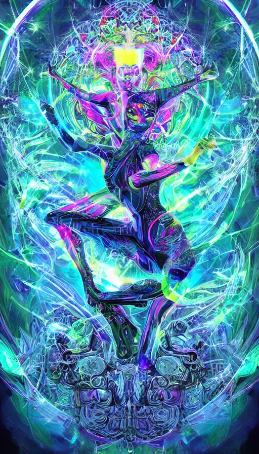 Image similar to psytrance artwork, by qian xuan