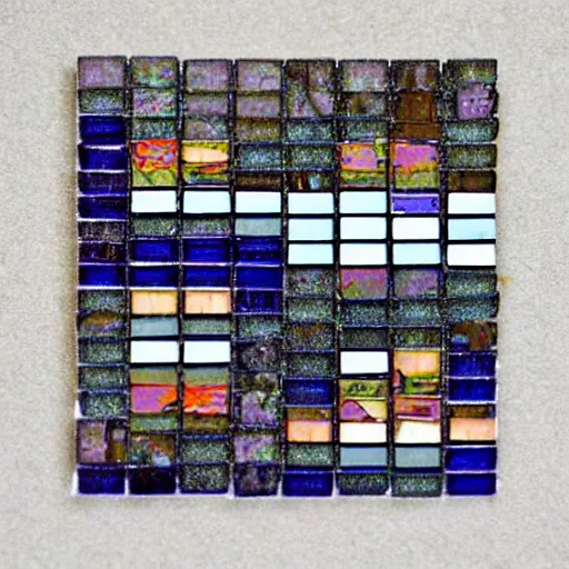 Prompt: grangemouth in tiny mosaic tiles by erin hanson