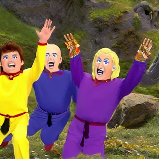 Prompt: The Wiggles in Lord of the Rings
