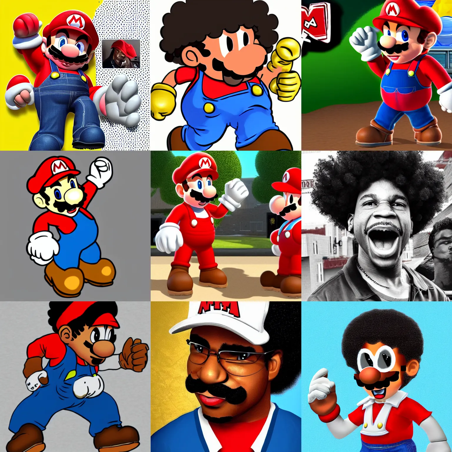 Prompt: afro-american Mario