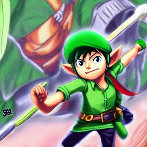 Image similar to saria from ocarina of time in one piece style