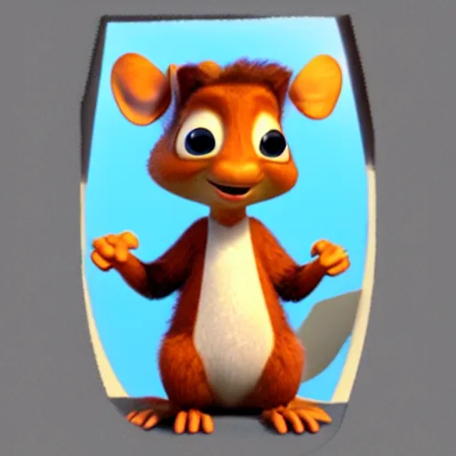 Image similar to pixar character, squirrel