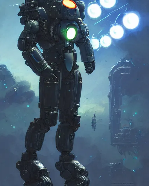 Image similar to luigi in a flying mech scifi suit with missles and small lights, fantasy character portrait, ultra realistic, futuristic background by laurie greasley, concept art, intricate details, highly detailed by greg rutkowski, gaston bussiere, craig mullins, simon bisley