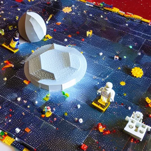 Prompt: the universe made by lego pieces