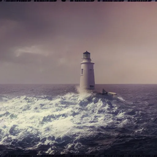 Image similar to a lighthouse over an ocean of potato's, beautiful matte painting