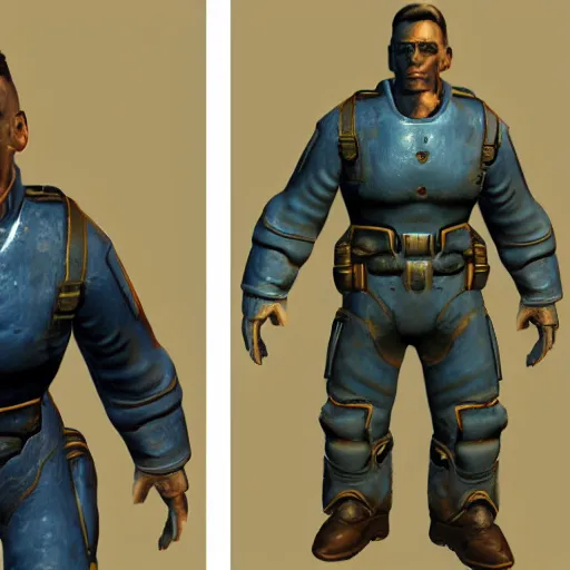 Image similar to fallout 4 character but rendered in n 6 4 graphics.