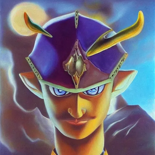 Prompt: Link from the Legend of Zelda, oil painting, Salvador Dali