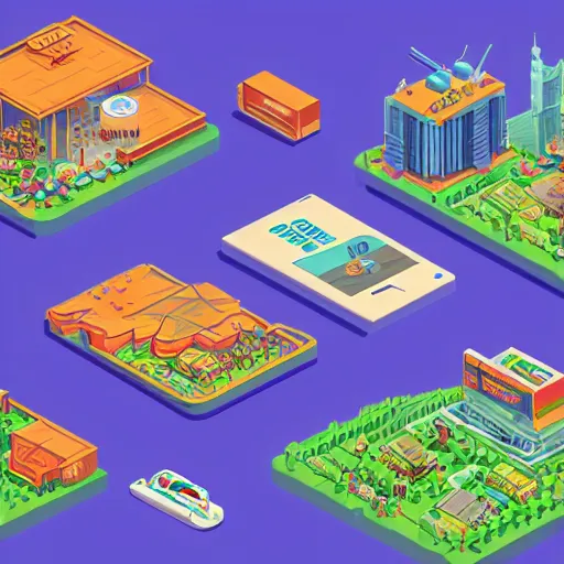 Image similar to pixorama, silicon valley, complex illustration, eboy, ecity, pixel art, isometric illustration, 3 d isometric pixel art, high detailed, trending on artstation