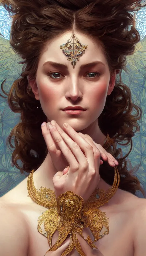 Image similar to perfectly-centered-Portrait of a most beautiful woman it the world, intricate, highly detailed, digital painting, artstation, concept art, smooth, sharp focus, illustration, Unreal Engine 5, 8K, art by artgerm and greg rutkowski and alphonse mucha