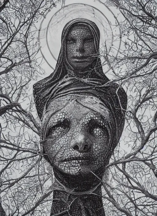 Image similar to Nun goddess painting by Dan Hillier, trending on artstation, artstationHD, artstationHQ, 4k, 8k