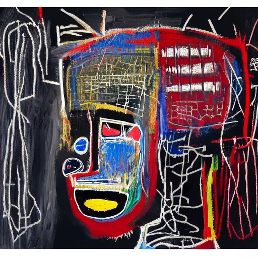 Image similar to A extremely highly detailed majestic hi-res beautiful immaculate head and shoulders painting of a strong black african man by Jean-Michel Basquiat, 8k, high textures, hyper sharp, insanely detailed and intricate, super detailed, 4k HDR high quality