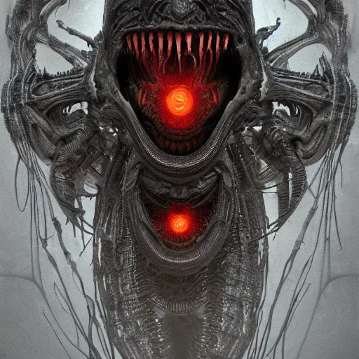 Image similar to giger fractal spider joker alien, digital art, trending in artstation, cinematic lighting, studio quality, smooth render, unreal engine 5 rendered, octane rendered, art style by klimt and nixeu and ian sprigger and wlop and krenz cushart.