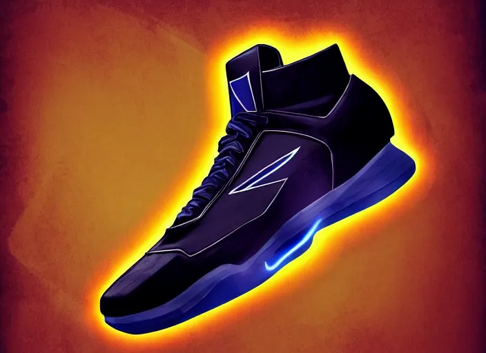 Prompt: basketball sneakers concept of black bolt, trending on artstation, smooth, sharp focus