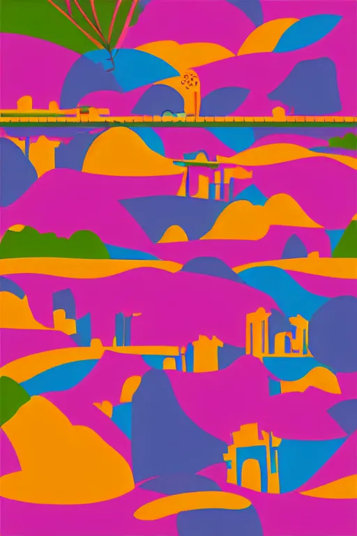 Image similar to minimalist boho style art of colorful rio de janeiro, illustration, vector art