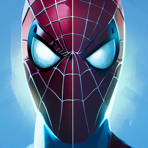 Image similar to face icon stylized minimalist spiderman, loftis, cory behance hd by jesper ejsing, by rhads, makoto shinkai and lois van baarle, ilya kuvshinov, rossdraws global illumination