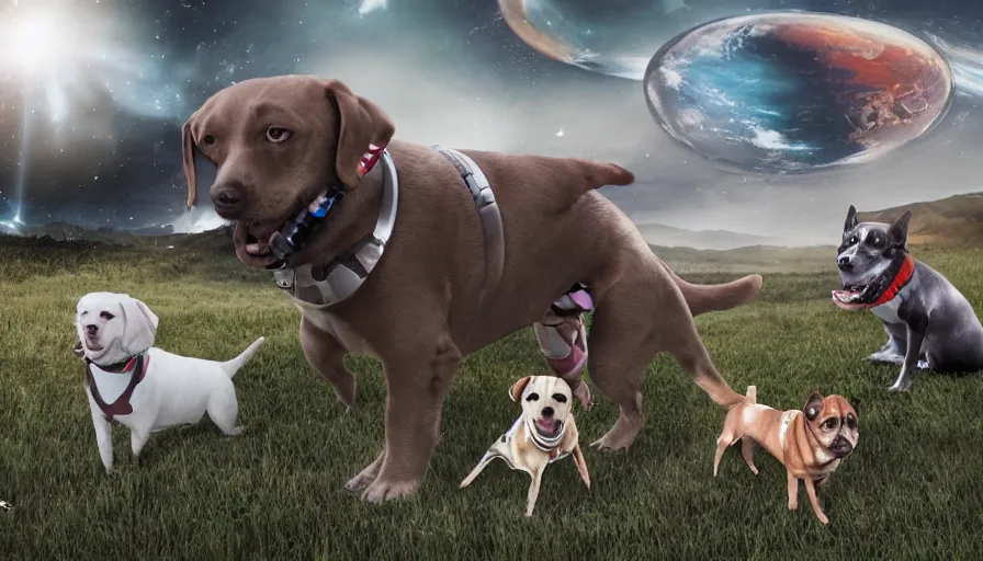 Image similar to Cyborg dogs Conquering planet earth, 4k photography award winning,