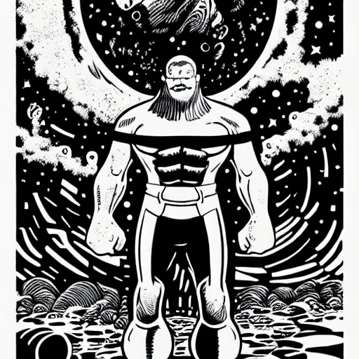 Prompt: mcbess illustration of thanos destroying the world