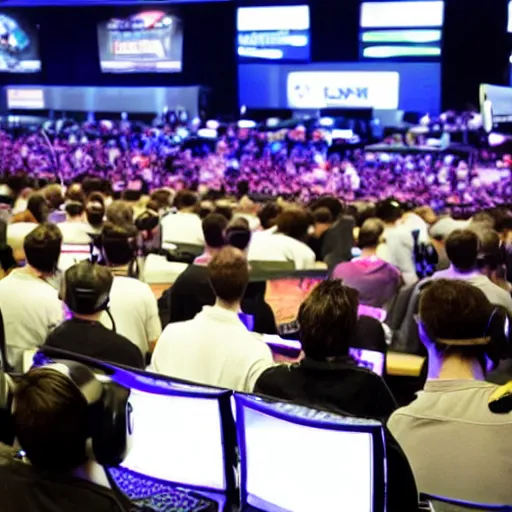 Prompt: walter white intensely gaming at esports tournament infront of crowd