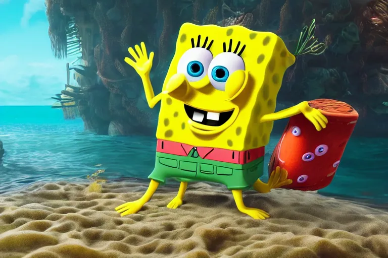spongebob tongue sand