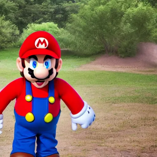 Image similar to Chris pratt as live action mario, mario hat, 4k headshot photography